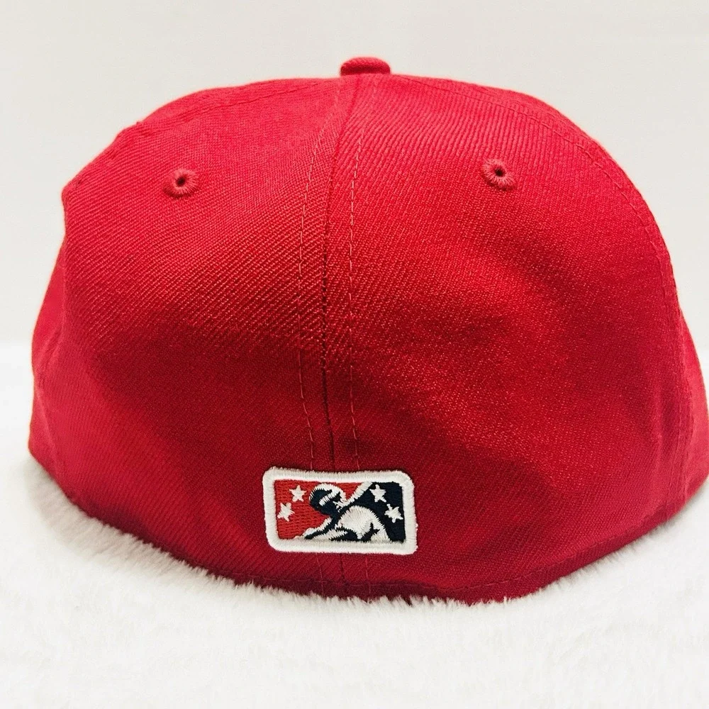New Era Tulsa Oilers Team Logo MiLB 59FIFTY Fitted Hat Sz 7 Red Scarlet Baseball